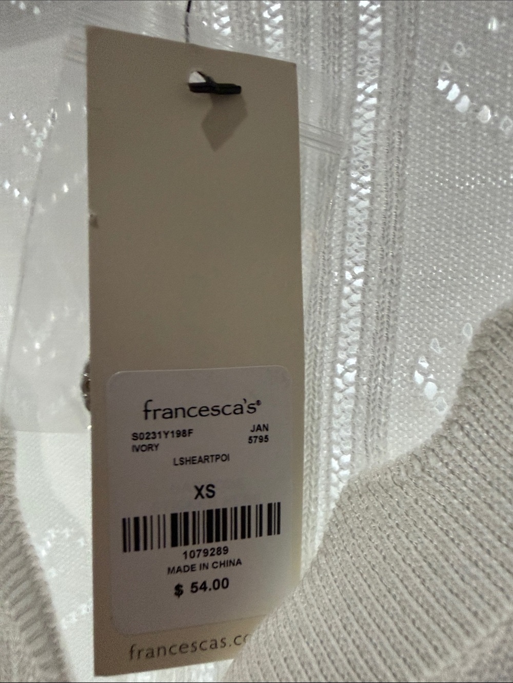 Francesca's Collections White Heart-Pattern Button Cardigan - Picture 3 of 4